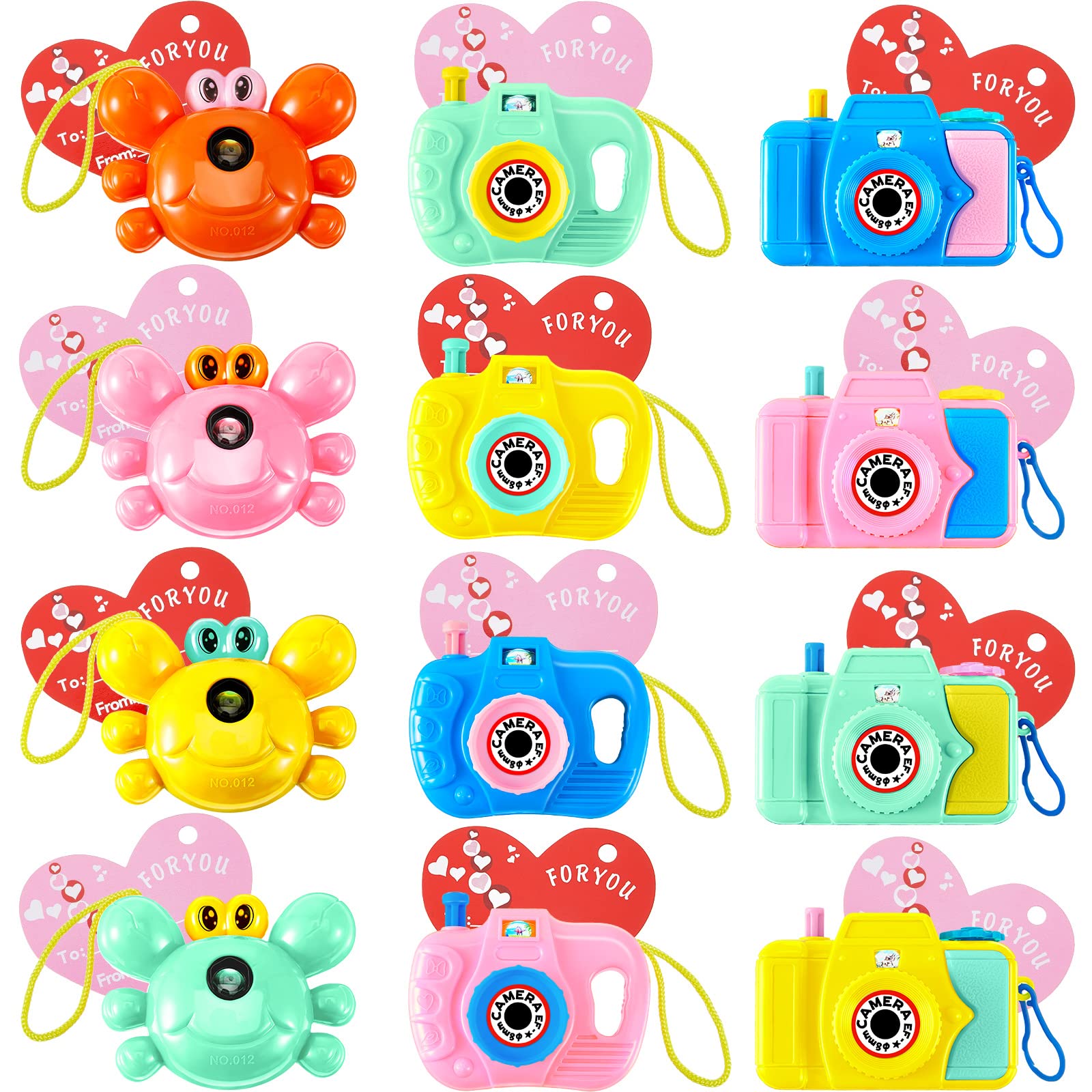 Amazon.com: Civaner 12 Pieces Valentines Camera Toy Set Preschool